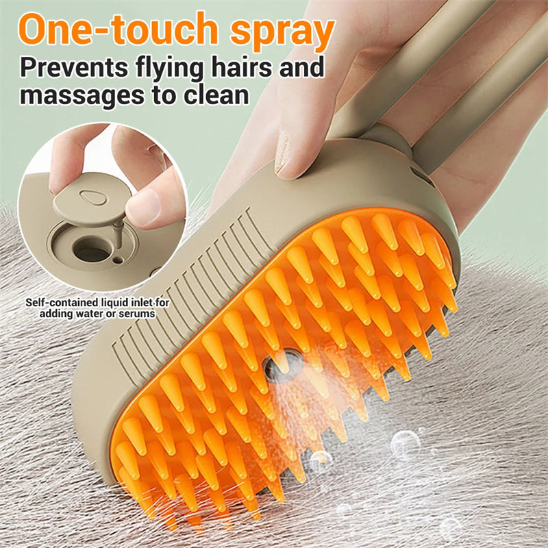 Pet Steam Brush For Massage & Pet Grooming