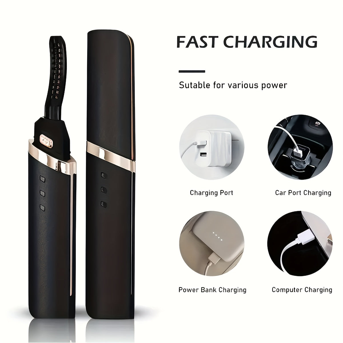 Portable Electric Eyelash Curler Rechargeable